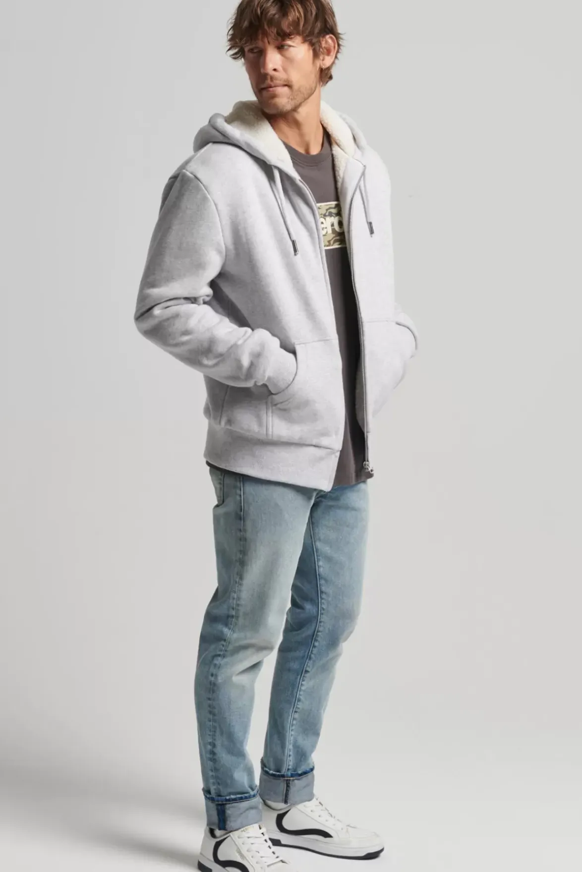 Superdry Borg Lined Zip Hood